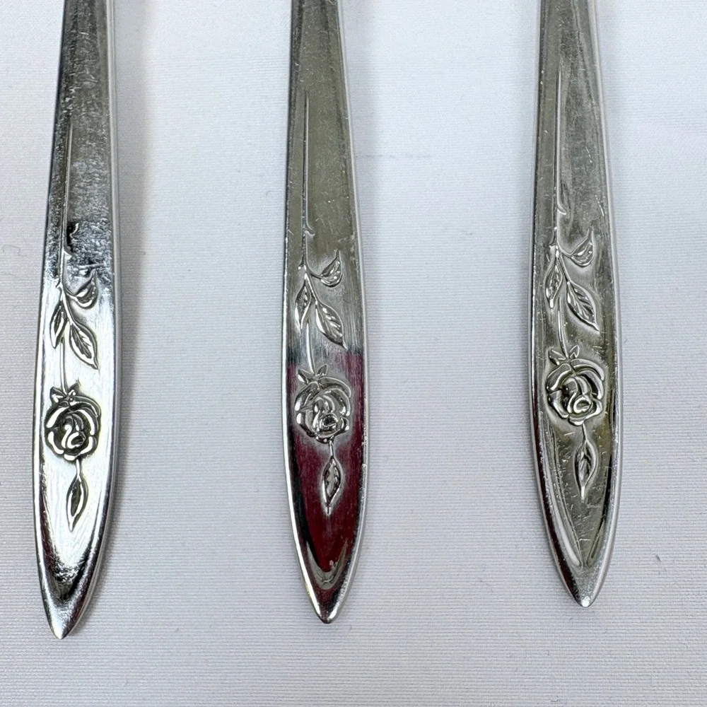 Vtg Oneida Community Stainless My Rose Iced Tea Spoons Set of 5 7.5